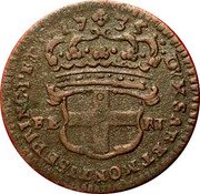 Italy 2.6 Soldo Carlo Emanuele III 1735 KM# 17 DVX SAB ET MONTISF PRINC PED 1735 coin reverse Italy 2.6 Soldo Carlo Emanuele III 1735 KM# 17 DVX SAB ET MONTISF PRINC PED 1735 coin reverse