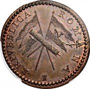 Italy 2 Baiocchi Crossed Flags 1798 KM# 6 ROMANA REPVBBLICA coin obverse Italy 2 Baiocchi Crossed Flags 1798 KM# 6 ROMANA REPVBBLICA coin obverse