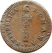 Italy 2 Baiocchi (Fasces) KM# 7.5 ROMAN V T M REPVBBLICA coin obverse Italy 2 Baiocchi (Fasces) KM# 7.5 ROMAN V T M REPVBBLICA coin obverse
