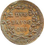 Italy 2 Baiocchi (Fasces) KM# 7.5 DVE BAIOC CHI coin reverse Italy 2 Baiocchi (Fasces) KM# 7.5 DVE BAIOC CHI coin reverse