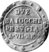 Italy 2 Baiocchi Fasces. Perugia ND (1799) VII; Perugia; 4 varieties exist KM# 17 DVE BAIOCCHI PERVGIA A VII RE coin reverse Italy 2 Baiocchi Fasces. Perugia ND (1799) VII; Perugia; 4 varieties exist KM# 17 DVE BAIOCCHI PERVGIA A VII RE coin reverse