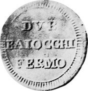 Italy 2 Baiocchi Fermo Coinage ND I KM# 14 DVE BAIOCCHI FERMO coin reverse