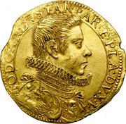 Italy 2 Doppie Odardo Farnese 1625 AA FR# 911.1 ODOARDVS FAR PAR ET PLA DVX V coin obverse Italy 2 Doppie Odardo Farnese 1625 AA FR# 911.1 ODOARDVS FAR PAR ET PLA DVX V coin obverse