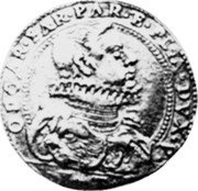 Italy 2 Doppie Odoardo Farnese ND (1642) FR# 911.2 ODOAR FAR PAR F... DVX X P coin obverse Italy 2 Doppie Odoardo Farnese ND (1642) FR# 911.2 ODOAR FAR PAR F... DVX X P coin obverse
