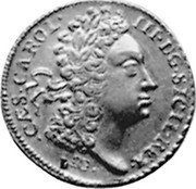 Italy 2 Ducati Carlo III 1723 FN KM# 113 CÆS CAROL III DG SICIL REX coin obverse Italy 2 Ducati Carlo III 1723 FN KM# 113 CÆS CAROL III DG SICIL REX coin obverse