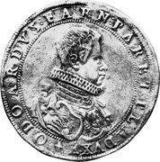 Italy 2 Ducatone Odoardo Farnese 1626 DAV# 4119 ODOAR DVX F A R N PAR ET FLA DVX coin obverse Italy 2 Ducatone Odoardo Farnese 1626 DAV# 4119 ODOAR DVX F A R N PAR ET FLA DVX coin obverse