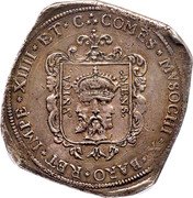 Italy 2 Filippi Antonio Teodoro Trivulzio 1676 KM# 15.1 COMES MVSOCHI X BARO RET IMPE XIIII ET C VNICA. MENS coin reverse