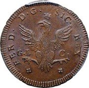 Italy 2 Grani Ferdinando I 1775 GLC KM# 196 FERD D G SIC REX GL C coin obverse Italy 2 Grani Ferdinando I 1775 GLC KM# 196 FERD D G SIC REX GL C coin obverse