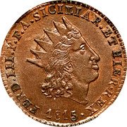 Italy 2 Grani Ferdinando III 1815 VB KM# 249 FERD III P F A SICILIAR ET HIER REX 1815 coin obverse Italy 2 Grani Ferdinando III 1815 VB KM# 249 FERD III P F A SICILIAR ET HIER REX 1815 coin obverse