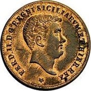 Italy 2 Grani Ferdinando II. Bourbon 1836 KM# 259 FERD II D G REGNI SICILIARVM ET HIER REX coin obverse Italy 2 Grani Ferdinando II. Bourbon 1836 KM# 259 FERD II D G REGNI SICILIARVM ET HIER REX coin obverse