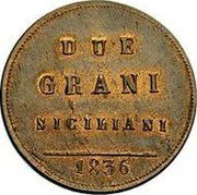 Italy 2 Grani Ferdinando II. Bourbon 1836 KM# 259 DUE GRANI SICILIANI 1836 coin reverse Italy 2 Grani Ferdinando II. Bourbon 1836 KM# 259 DUE GRANI SICILIANI 1836 coin reverse