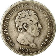 Italy 2 Lira Carlo Felice 1831 AL//P (b) KM# 122.2 CAR.FELIX D.G.REX SAR.CYP.ET HIER. 1826 coin obverse Italy 2 Lira Carlo Felice 1831 AL//P (b) KM# 122.2 CAR.FELIX D.G.REX SAR.CYP.ET HIER. 1826 coin obverse