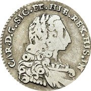 Italy 2 Tari Carlo 1735 FN KM# 146 CAR D G SIC ET HIB REX HIS IN coin obverse Italy 2 Tari Carlo 1735 FN KM# 146 CAR D G SIC ET HIB REX HIS IN coin obverse