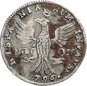 Italy 2 Tari Ferdinand IV von Bourbon 1796 Nd-OV KM# 233 HISPA NIA RUM INFANS N D O V 1796 coin reverse Italy 2 Tari Ferdinand IV von Bourbon 1796 Nd-OV KM# 233 HISPA NIA RUM INFANS N D O V 1796 coin reverse