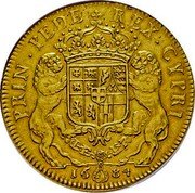 Italy 20 Scudo D'oro Victor Amadeus II 1684 KM# 318 PRIN. PEDE REX. CYPRI 16 84 coin reverse Italy 20 Scudo D'oro Victor Amadeus II 1684 KM# 318 PRIN. PEDE REX. CYPRI 16 84 coin reverse