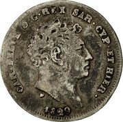 Italy 25 Centesimi Carlo Felice 1829 F//P (b) KM# 128.2 CARL FELIX D G REX SAR CYP ET HIER 1829 coin obverse Italy 25 Centesimi Carlo Felice 1829 F//P (b) KM# 128.2 CARL FELIX D G REX SAR CYP ET HIER 1829 coin obverse