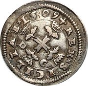 Italy 3 Tari Filippo II 1609 DC KM# 10 REX SICILIA 1609 coin reverse