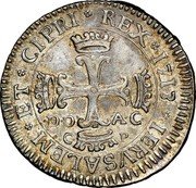Italy 3 Tari Vittorio Amedeo II 1713 DD-AC//CP KM# 89 IERVSALEM ET CIPRI REX DD AC C P coin reverse