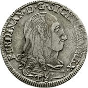 Italy 3 Tari Ferdinand IV von Bourbon 1796 Nd-OV KM# 234 FERDINAN D G SIC ET HIER REX T 3 coin obverse Italy 3 Tari Ferdinand IV von Bourbon 1796 Nd-OV KM# 234 FERDINAN D G SIC ET HIER REX T 3 coin obverse