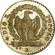 Italy 4 Baiocchi Eagle in Wreath 1849 R KM# 24 DIO E POPOLO N C R coin reverse Italy 4 Baiocchi Eagle in Wreath 1849 R KM# 24 DIO E POPOLO N C R coin reverse