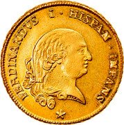 Italy 4 Doppie Ferdinando I di Borbone 1787 S C# 20a FERDINANDVS I HISPAN INFANS coin obverse Italy 4 Doppie Ferdinando I di Borbone 1787 S C# 20a FERDINANDVS I HISPAN INFANS coin obverse