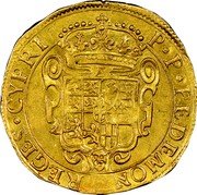Italy 4 Scudo D'oro Carlo Emanuele II 1639 KM# 172.1 P. P. PEDEMON. REGES. CYPRI. coin reverse Italy 4 Scudo D'oro Carlo Emanuele II 1639 KM# 172.1 P. P. PEDEMON. REGES. CYPRI. coin reverse