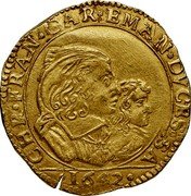 Italy 4 Scudo D'oro Carlo Emanuele I. Savoy 1642 KM# 217 CHR. FRAN. CAR. EMAN. DVCES. SA. 1642 coin obverse Italy 4 Scudo D'oro Carlo Emanuele I. Savoy 1642 KM# 217 CHR. FRAN. CAR. EMAN. DVCES. SA. 1642 coin obverse