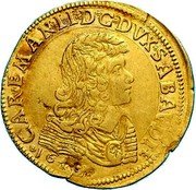 Italy 4 Scudo D'oro Carlo Emanuele II 1649 KM# 240 CAR EMAN II D G DVX SABAVDI 1649 coin obverse Italy 4 Scudo D'oro Carlo Emanuele II 1649 KM# 240 CAR EMAN II D G DVX SABAVDI 1649 coin obverse