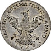 Italy 4 Tari Carlo 1735 FN KM# 148 FAVSTO CORONATIONIS ANNO 1735 coin reverse Italy 4 Tari Carlo 1735 FN KM# 148 FAVSTO CORONATIONIS ANNO 1735 coin reverse