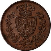 Italy 5 Centesimi Carlo Felice 1826 MV-P (b) KM# 127.2 M V P coin reverse Italy 5 Centesimi Carlo Felice 1826 MV-P (b) KM# 127.2 M V P coin reverse