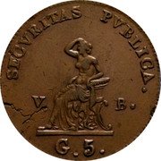 Italy 5 Grani Ferdinando III 1814 VB KM# 250 SECVRITAS PVBLICA V B G 5 coin reverse Italy 5 Grani Ferdinando III 1814 VB KM# 250 SECVRITAS PVBLICA V B G 5 coin reverse