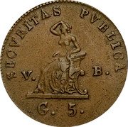 Italy 5 Grani Ferdinando III 1815 VB KM# 254 SECVRITAS PVBLICA V B G 5 coin reverse Italy 5 Grani Ferdinando III 1815 VB KM# 254 SECVRITAS PVBLICA V B G 5 coin reverse