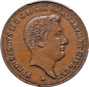 Italy 5 Grani Ferdinando II. Bourbon 1836 KM# 260 FERDINANDVS II D G REGNI SICILIARVM ET HIER REX coin obverse Italy 5 Grani Ferdinando II. Bourbon 1836 KM# 260 FERDINANDVS II D G REGNI SICILIARVM ET HIER REX coin obverse
