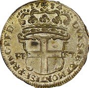 Italy 5 Soldo Carlo Emanuele III 1734 KM# 18 DVX SAB ET MONTISF PRINC PED 1734 FE RT coin reverse Italy 5 Soldo Carlo Emanuele III 1734 KM# 18 DVX SAB ET MONTISF PRINC PED 1734 FE RT coin reverse