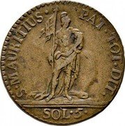 Italy 5 Soldo Vittorio Amedeo III 1795 KM# 91 S MAURITIUS PAT TOT DIT SOL 5 coin reverse Italy 5 Soldo Vittorio Amedeo III 1795 KM# 91 S MAURITIUS PAT TOT DIT SOL 5 coin reverse