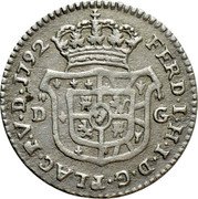 Italy 5 Soldo (Ferdinando I di Borbone) KM# 45 FERD I H I D. G PLAC P V D 1792 D G coin obverse Italy 5 Soldo (Ferdinando I di Borbone) KM# 45 FERD I H I D. G PLAC P V D 1792 D G coin obverse