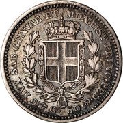 Italy 50 Centesimi Carlo Alberto 1833 F//P (a) KM# 134.1 DVX SAB GENVAE ET MONTISF PRINC PED &. C 50 coin reverse Italy 50 Centesimi Carlo Alberto 1833 F//P (a) KM# 134.1 DVX SAB GENVAE ET MONTISF PRINC PED &. C 50 coin reverse