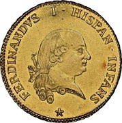 Italy 6 Doppie Ferdinando I di Borbone 1786 S C# 21 FERDINANDVS I HISPAN INFANS coin obverse Italy 6 Doppie Ferdinando I di Borbone 1786 S C# 21 FERDINANDVS I HISPAN INFANS coin obverse