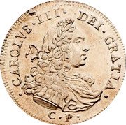 Italy 6 Tari Carlo III. Sicily 1730 CP//SM KM# 121 CAROLVS III DEI GRATIA C P coin obverse Italy 6 Tari Carlo III. Sicily 1730 CP//SM KM# 121 CAROLVS III DEI GRATIA C P coin obverse