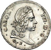 Italy 6 Tari Carlo VI 1733 CP//SM KM# 129 CAROL III D G C P coin obverse Italy 6 Tari Carlo VI 1733 CP//SM KM# 129 CAROL III D G C P coin obverse