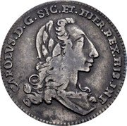 Italy 6 Tari Carlo 1735 FN KM# 150 CAROLVS DG SIG ET HIER REX HIS INT coin obverse Italy 6 Tari Carlo 1735 FN KM# 150 CAROLVS DG SIG ET HIER REX HIS INT coin obverse