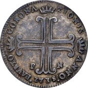 Italy 6 Tari Carlo 1735 FN KM# 150 FAVSTO CORONA TIONIS ANNO 1735 coin reverse Italy 6 Tari Carlo 1735 FN KM# 150 FAVSTO CORONA TIONIS ANNO 1735 coin reverse