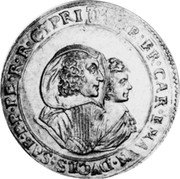 Italy 8 Scudo D'oro Carlo Emanuele II ND (1641) KM# 199 CHR. FR. CAR. EMAN. DVCES. SAB. P. P. PE. R. R. CYP. coin obverse Italy 8 Scudo D'oro Carlo Emanuele II ND (1641) KM# 199 CHR. FR. CAR. EMAN. DVCES. SAB. P. P. PE. R. R. CYP. coin obverse