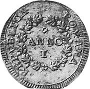 Italy Baiocco Fermo Coinage 1798 I KM# 10.2 ROMANA REPVBLICA ANNO I coin obverse Italy Baiocco Fermo Coinage 1798 I KM# 10.2 ROMANA REPVBLICA ANNO I coin obverse