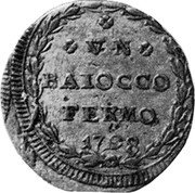 Italy Baiocco Fermo Coinage 1798 I KM# 10.2 VN BAIOCCO FERMO 1798 coin reverse Italy Baiocco Fermo Coinage 1798 I KM# 10.2 VN BAIOCCO FERMO 1798 coin reverse