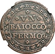 Italy Baiocco Fermo Coinage 1798 I KM# 9.1 VN BAIOCCO FERMO coin reverse Italy Baiocco Fermo Coinage 1798 I KM# 9.1 VN BAIOCCO FERMO coin reverse