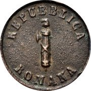 Italy Baiocco Ancona Coinage 1849 A KM# 12 REPUBLICA ROMANA coin obverse Italy Baiocco Ancona Coinage 1849 A KM# 12 REPUBLICA ROMANA coin obverse
