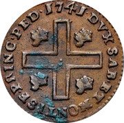 Italy Cagliarese Carlo Emanuele III 1741 KM# 14 DVX SAB ET MONTISF PRINC PED 1741 coin reverse Italy Cagliarese Carlo Emanuele III 1741 KM# 14 DVX SAB ET MONTISF PRINC PED 1741 coin reverse
