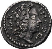 Italy Cinquina Carlo III 1722 KM# 108 CAR III D G coin obverse Italy Cinquina Carlo III 1722 KM# 108 CAR III D G coin obverse