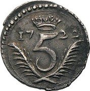 Italy Cinquina Carlo III 1722 KM# 108 17 5 22 coin reverse Italy Cinquina Carlo III 1722 KM# 108 17 5 22 coin reverse